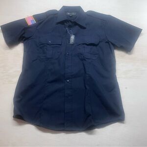 Tact Squad Uniform Officer Shirt Navy Blue Large Short Sleeve